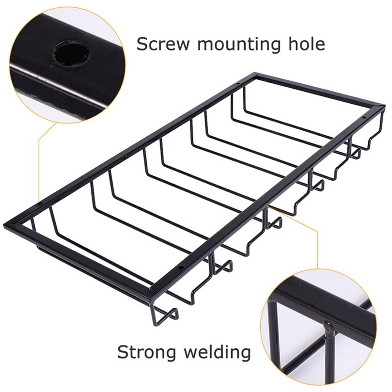 Iron Art Glass Cup Holder Durable Wine Rack Hanger Hanging Stand for Bar Home (Black, 5-Slot ) 210902
Iron Art Glass Cup Holder Durable Wine Rack Hanger Hanging Stand for Bar Home (Black, 5-Slot ) 210902
