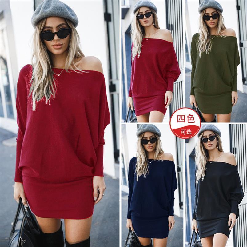 fashion slash neck long sleeve womens dress mini autumn winter solid off shoulder slim dresses cotton se, Black;gray
fashion slash neck long sleeve womens dress mini autumn winter solid off shoulder slim dresses cotton se, Black;gray