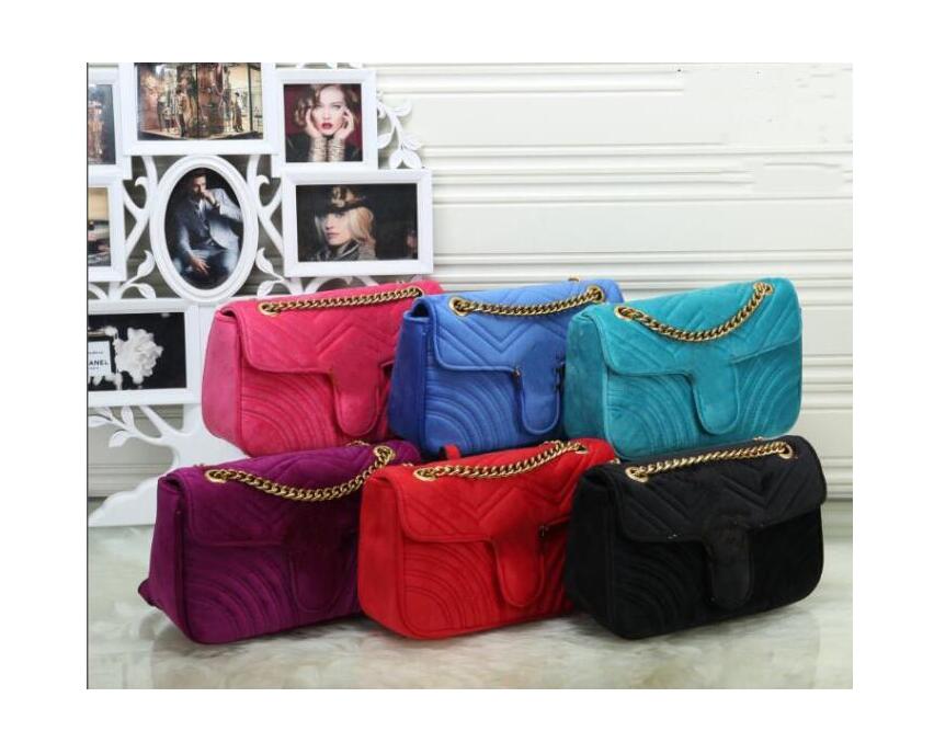 

TOP quality Six colours choose Fashion bag Shoulder Bags of flannelette Women designer stripes Hasp Suede Velvet Chain Crossbody Messenger Handbags Purse wallets, Other extra fees