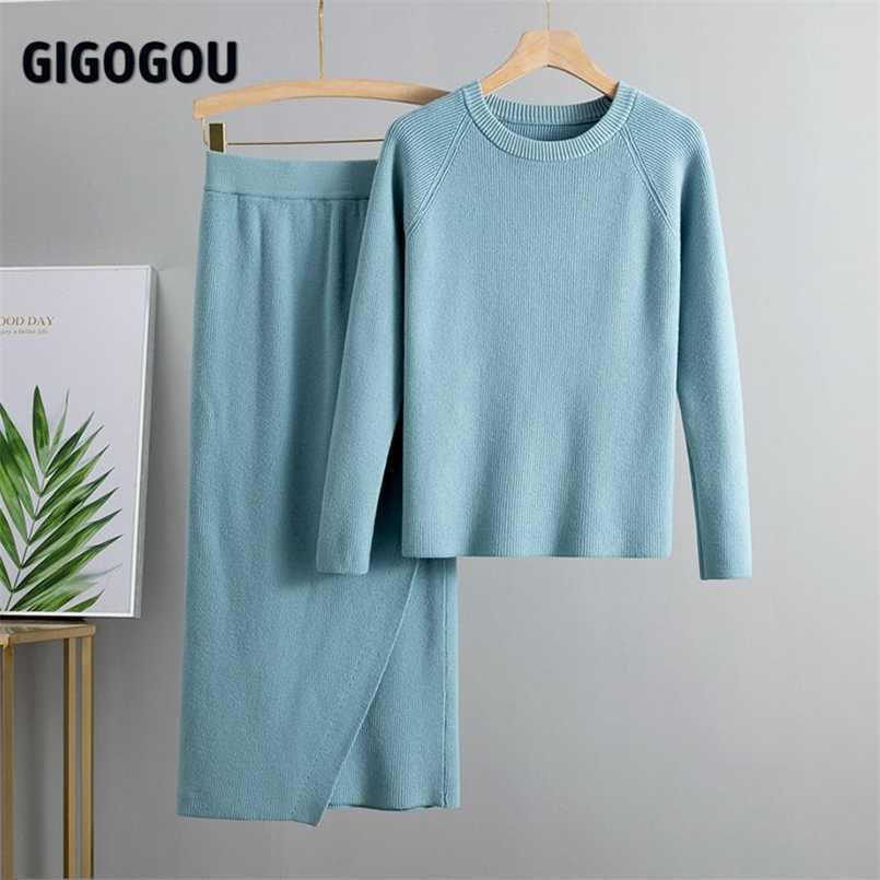 GIGOGOU Basic O Neck Knitted Jumper For Women Sweater 2 Piece Sets Pullover Tops Chic Long Sleeve Thick Christmas Sweatersuits 211108, Apricot 656
GIGOGOU Basic O Neck Knitted Jumper For Women Sweater 2 Piece Sets Pullover Tops Chic Long Sleeve Thick Christmas Sweatersuits 211108, Apricot 656