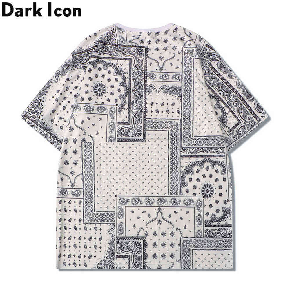 Crew Neck Bandana Tshirts Men Crew Neck Hipster T-shirt Paisley Tee Shirts 210603