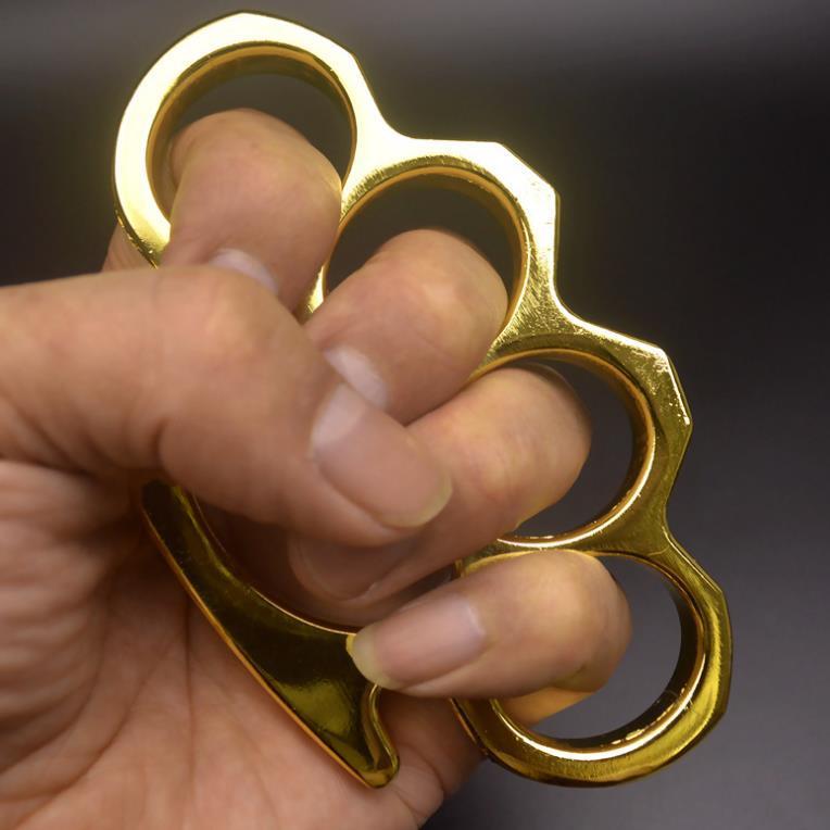 Strong Thick Metal Brass Knuckle Dusters with Rope Defense Personal Security Women and Men Self defense Tool PF02 - view 5