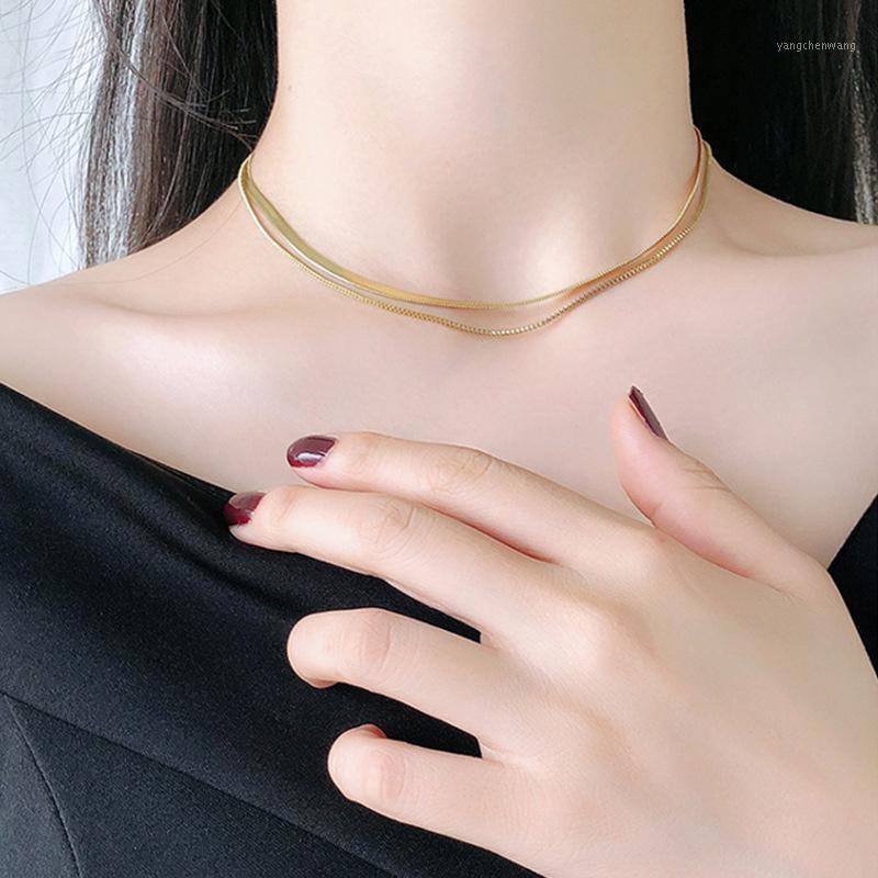 Chains Street Style 18k Gold Plated Stainless Steel Short Herringbone Chain Choker Necklaces For Women Minimalist Necklace
Chains Street Style 18k Gold Plated Stainless Steel Short Herringbone Chain Choker Necklaces For Women Minimalist Necklace