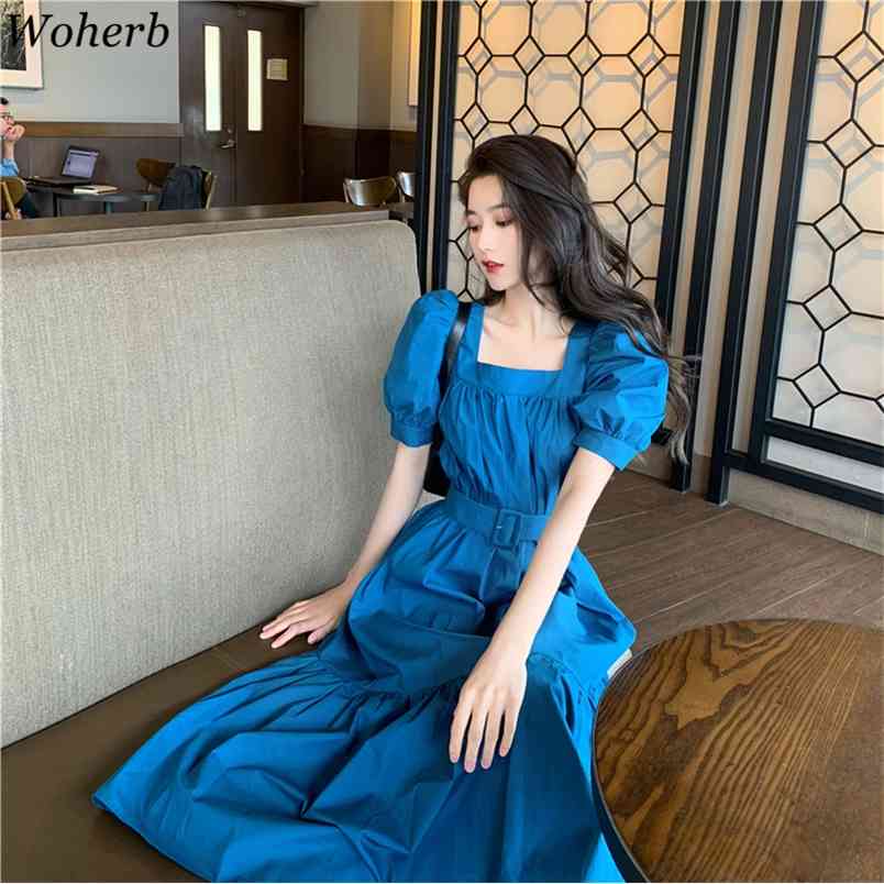 Vintage Women Dresses Square Neck A-line Sweet Maxi High Waist Ruffles Pleated Vestidos Mujer Dress 210519, Blue
Vintage Women Dresses Square Neck A-line Sweet Maxi High Waist Ruffles Pleated Vestidos Mujer Dress 210519, Blue