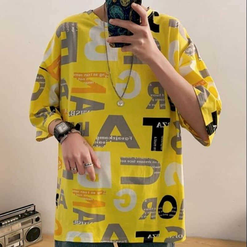 Cotton men's short-sleeved t-shirt male students Korean version of loose and versatile half-sleeved clothes streetwear 210526