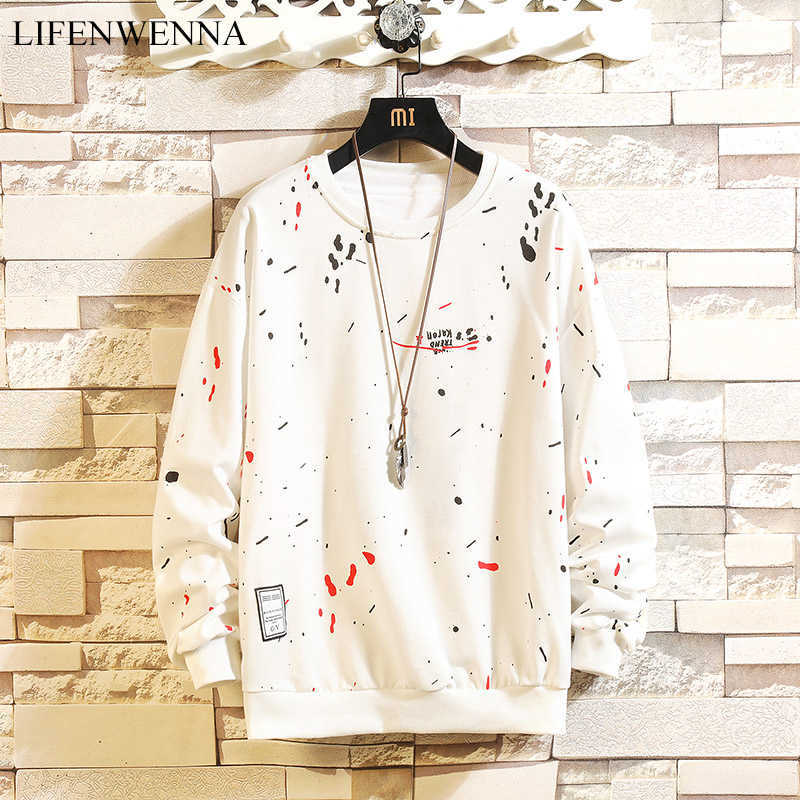 LIFENWENNA Hand-Painted Sweatshirts Men/Women Hoodies Art Painted Sweatshirt Winter Loose Tops 210528
