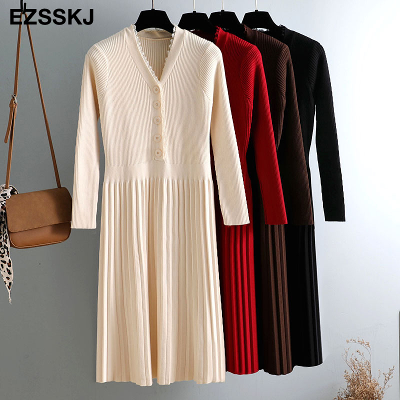 2021elegant long sleeve ol v-neck midi sweater dress women thick knit autumn winter dress female slim a-line basic dress casual, Black;gray
2021elegant long sleeve ol v-neck midi sweater dress women thick knit autumn winter dress female slim a-line basic dress casual, Black;gray