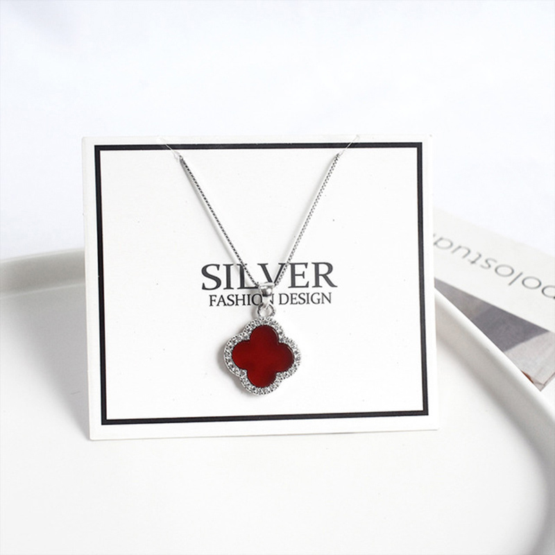 Authentic 100% 925 Sterling Silver Black & Red Four Leaf Clover Pendant Necklaces for Fashion Women Wedding Engagement Jewelry
Authentic 100% 925 Sterling Silver Black & Red Four Leaf Clover Pendant Necklaces for Fashion Women Wedding Engagement Jewelry