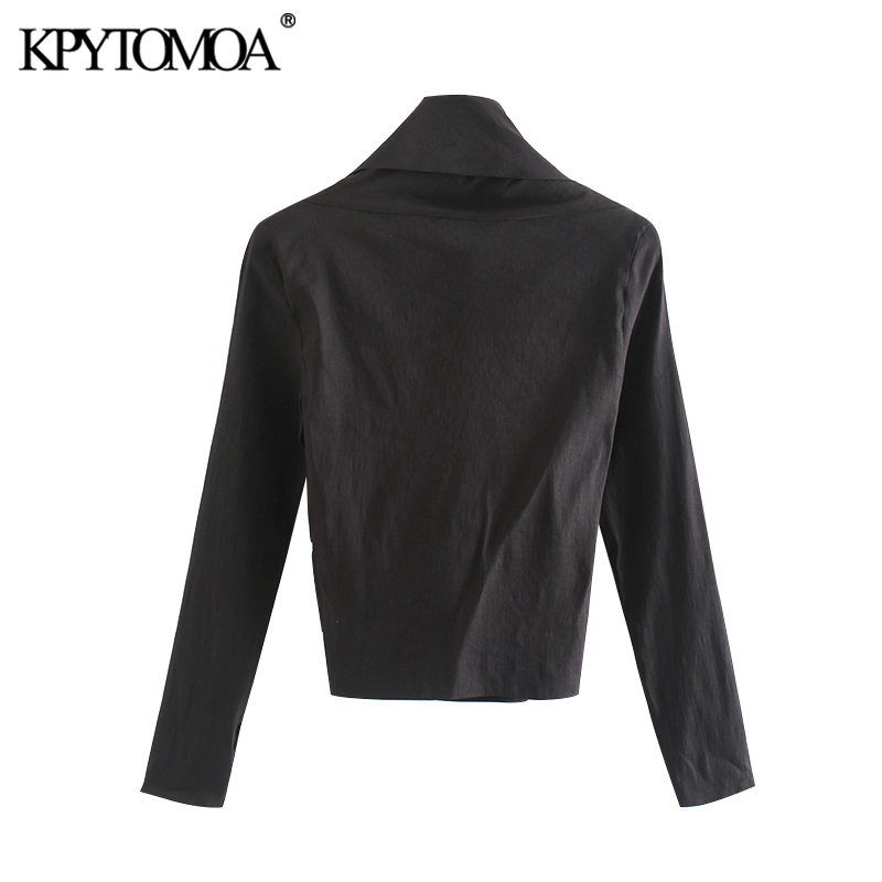 Women Fahsion Asymmetric Neck Draped Blouses Long Sleeve Side Zipper Stretchy Female Shirts Chic Tops 210420