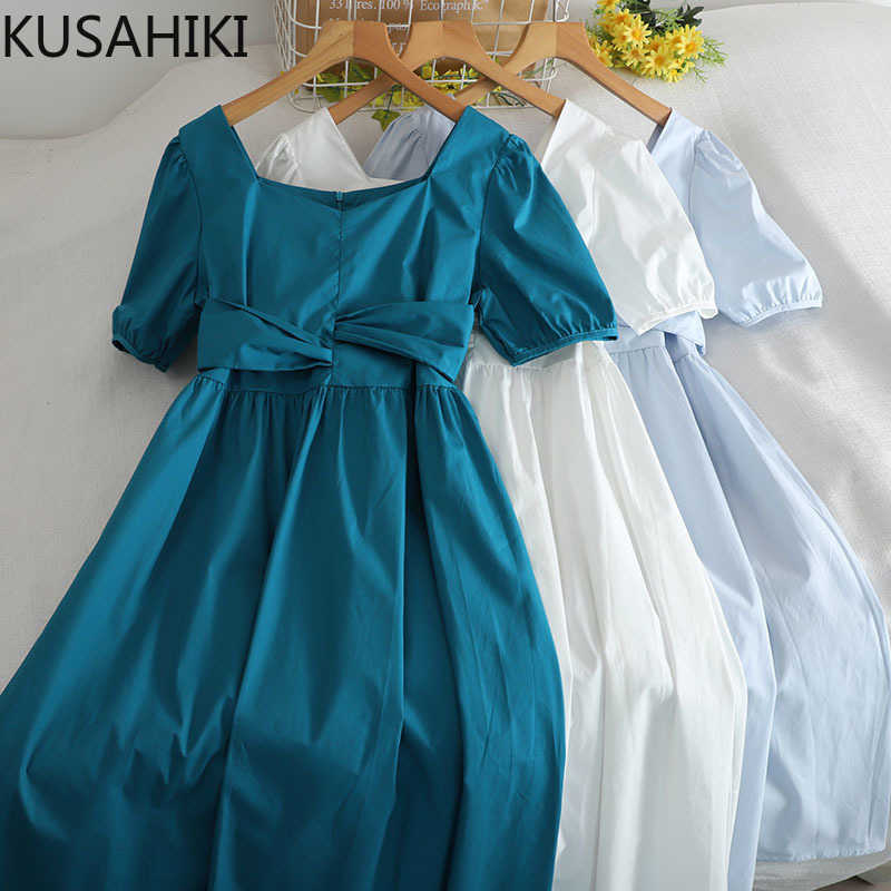 KUSAHIKI Summer Woman Dress Short Sleeve Square Collar Korean Dresses Elegant Slim Waist A-line Vestidos Femme 6J696 210602, White
KUSAHIKI Summer Woman Dress Short Sleeve Square Collar Korean Dresses Elegant Slim Waist A-line Vestidos Femme 6J696 210602, White