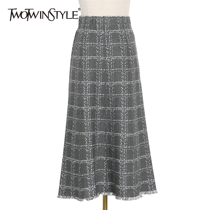 Elegant Plaid Skirt For Women High Waist Patchwork Tassel Midi Skirts Female Fashion Clothing Autumn 210521, Gray
Elegant Plaid Skirt For Women High Waist Patchwork Tassel Midi Skirts Female Fashion Clothing Autumn 210521, Gray