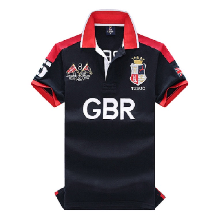 2024SS Summer shirt lapel cotton embroidery British casual fashion short sleeve classic T-shirt s-5XL