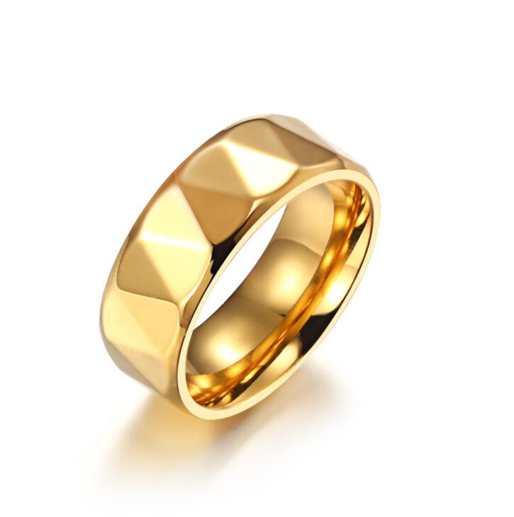 Men's imitation tungstenl face 8mm gold ring Korean version of titanium gold-plated stainless steel European and American accessories simple
Men's imitation tungstenl face 8mm gold ring Korean version of titanium gold-plated stainless steel European and American accessories simple