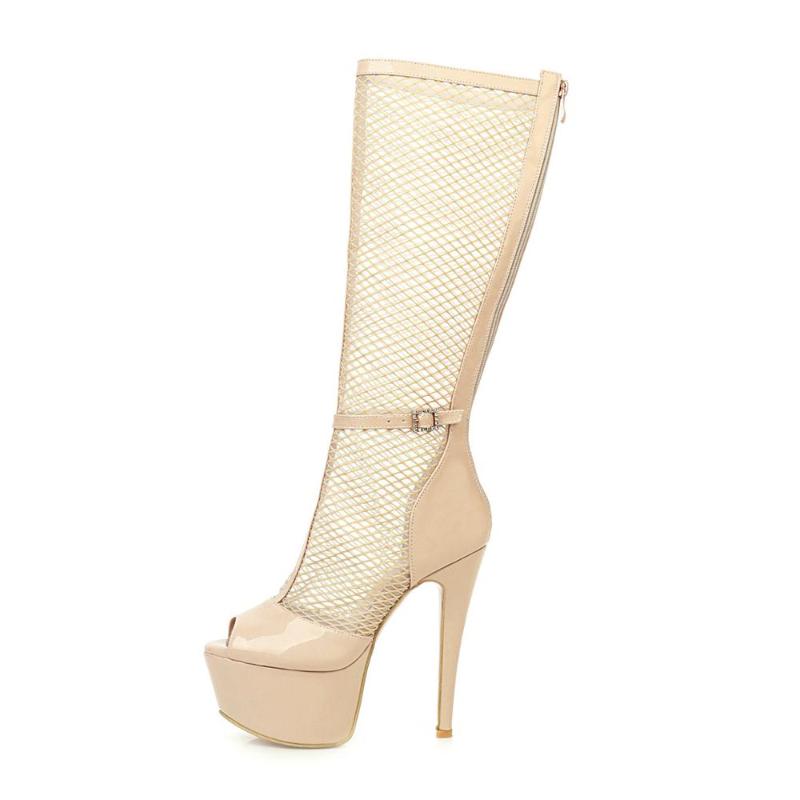 Boots Large Size Women Shoes Peep Toe Sexy Summer Breathable Lace Knee High Female Botas Mujer Black Nude, Beige
Boots Large Size Women Shoes Peep Toe Sexy Summer Breathable Lace Knee High Female Botas Mujer Black Nude, Beige