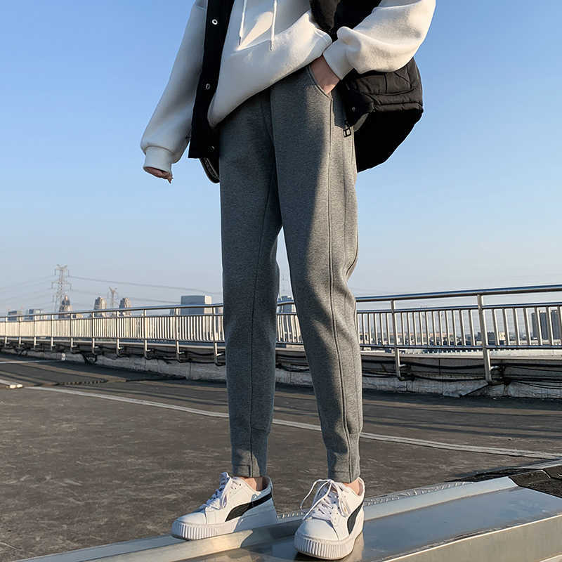 Harem Women Pants Warm Winter Casual Loose Joggers Korean Style Black High Waist Grey Thick Fleece Workout Sweatpants for 211115