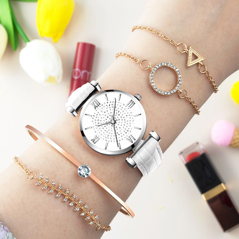 Wristwatches Fashion Starry Sky Diamond Watch For Women Leather Quartz Wrist Ladies Gold Bracelet Watches Relogio Feminino, White
Wristwatches Fashion Starry Sky Diamond Watch For Women Leather Quartz Wrist Ladies Gold Bracelet Watches Relogio Feminino, White