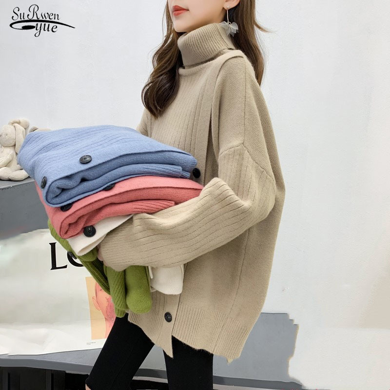 Winter Solid Turtleneck Pullover Jumper Knitted Sweater Women Casual Plus Size Loose Ladies Clothing 11854 210521, Green
Winter Solid Turtleneck Pullover Jumper Knitted Sweater Women Casual Plus Size Loose Ladies Clothing 11854 210521, Green