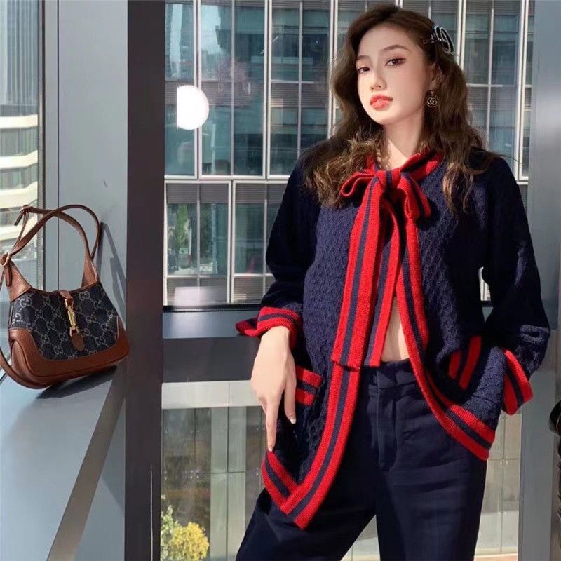 Designer brand Women' Jackets Early autumn 2021 new bow tie rope pocket design temperament loose fashion age reduction cardigan coat wholesale -XL, Navy
Designer brand Women' Jackets Early autumn 2021 new bow tie rope pocket design temperament loose fashion age reduction cardigan coat wholesale -XL, Navy