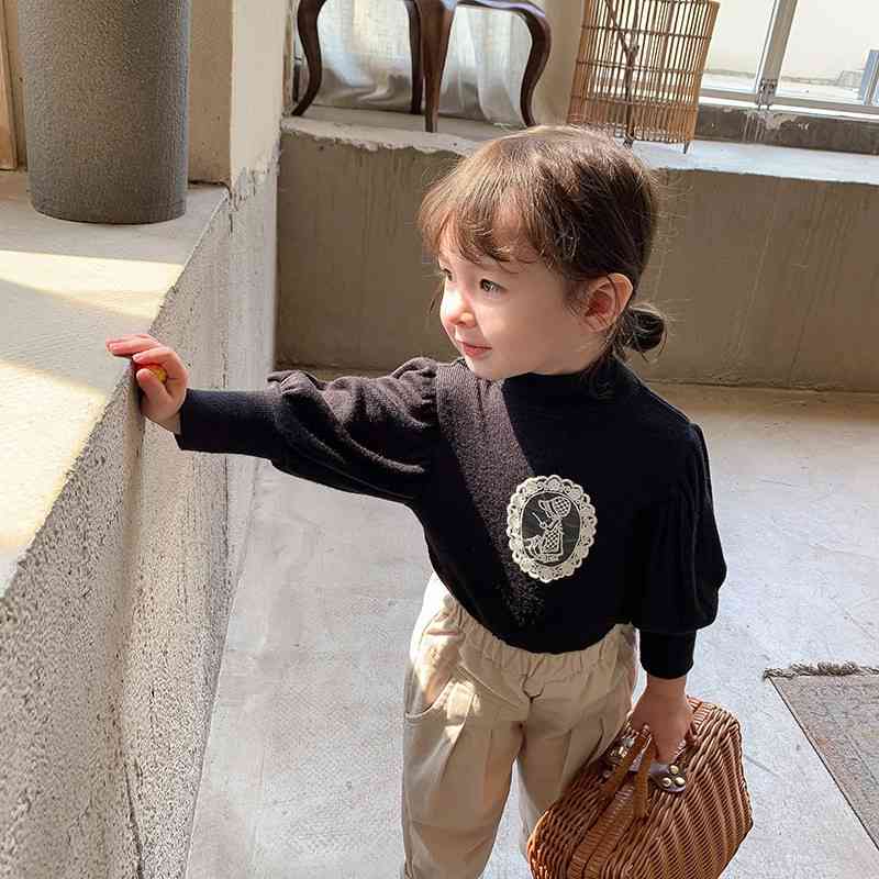 Gooporson Winter Fleece Warm Tops Kids Clothes Lace Cartoon Long Sleee Shirt Little Girls Christmas Costume Children Outfits 210715