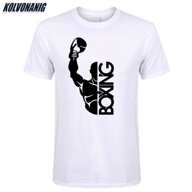 Summer Fashion Short Sleeves Cotton Men's Sportswear Casual T-Shirt Boxing Gloves Combat Print T Shirts Male Tops Tee Plus Size 210629