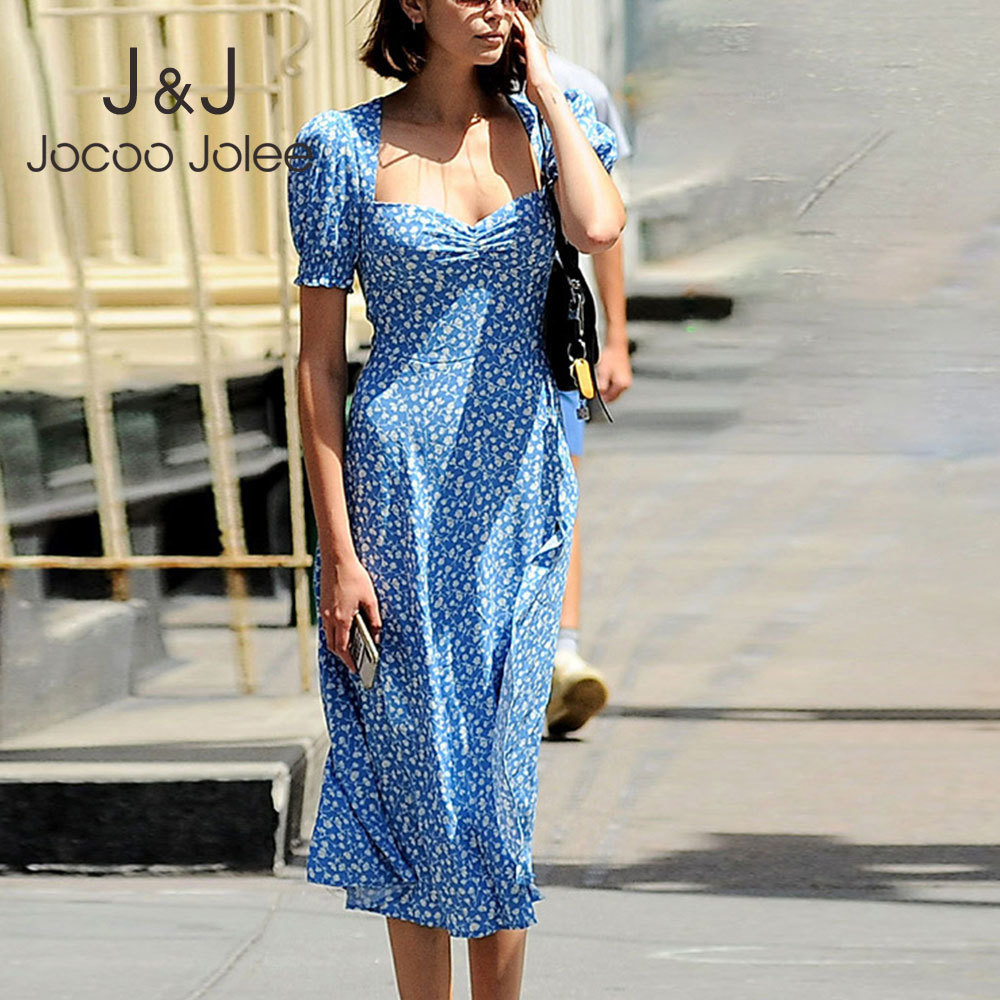 Jocoo Jolee Summer Beach Chiffon Dress Elegant Slim A Line Sundresses Women Short Sleeve Square Collar Print Split Midi Dress 210518, Blue
Jocoo Jolee Summer Beach Chiffon Dress Elegant Slim A Line Sundresses Women Short Sleeve Square Collar Print Split Midi Dress 210518, Blue