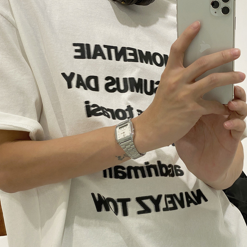 IEFB Men's Summer T-shirts Letter Print Causal Tee Short Sleeve Clothes Streetwear Camisetas Hombre Fashion Tops 9Y6226 210524