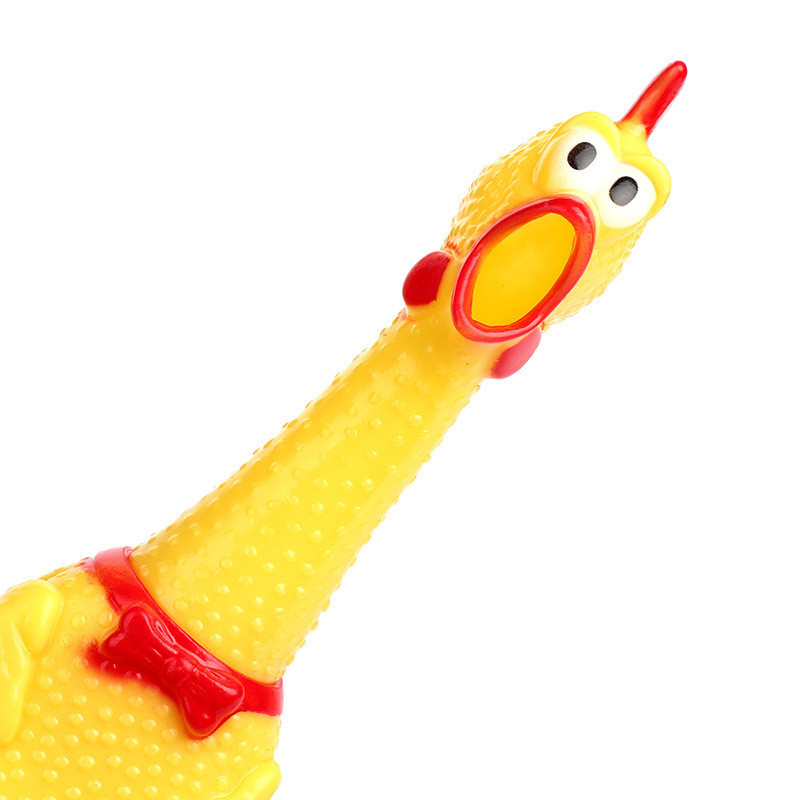 Interactive Dog Toys For Large Rubber Screaming Chicken Puppy Squeaker Pet Chew Bite Resistant S-L