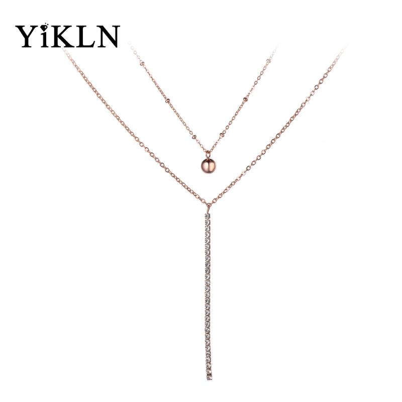 YiKLN Trendy Double Layer Chain Jewelry Ball Pendant Mosaic Crystal Rose Gold Choker Necklace For Women Chirstmas Gift YN19051 Chains, Silver
YiKLN Trendy Double Layer Chain Jewelry Ball Pendant Mosaic Crystal Rose Gold Choker Necklace For Women Chirstmas Gift YN19051 Chains, Silver
