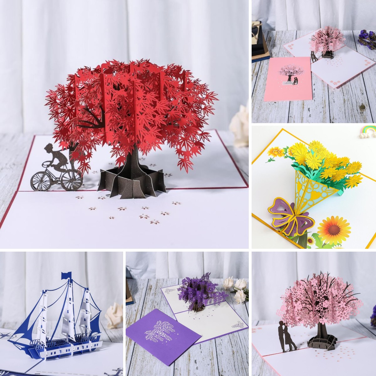 3D Pop-Up Greeting Cards Anniversary for Girlfriend Valentine's Day Happy Birthday Wisteria Tree Maple leaf Greeting card Party Supplies
3D Pop-Up Greeting Cards Anniversary for Girlfriend Valentine's Day Happy Birthday Wisteria Tree Maple leaf Greeting card Party Supplies