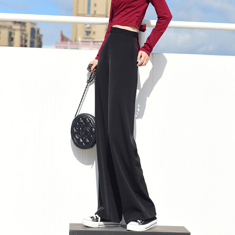 Wonder Spring Summer Korean High Waist Vintage Wide Leg Pant Loose Casual Pants Women Trousers 210510