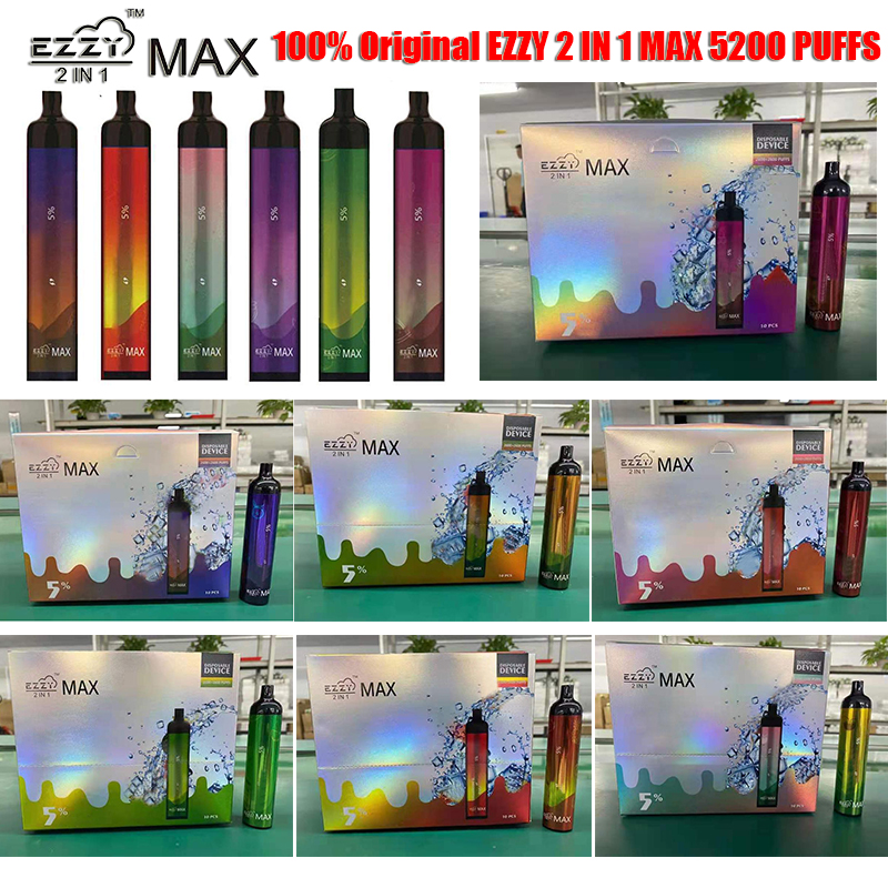 100% Original EZZY 2 IN 1 MAX Recharge Disposable Vape E Cigarette Switch Device With Rechargeable 400mAh Battery 15ml Prefilled Pod Cartridge 5200 Puffs Vapes Pen Kit 
100% Original EZZY 2 IN 1 MAX Recharge Disposable Vape E Cigarette Switch Device With Rechargeable 400mAh Battery 15ml Prefilled Pod Cartridge 5200 Puffs Vapes Pen Kit