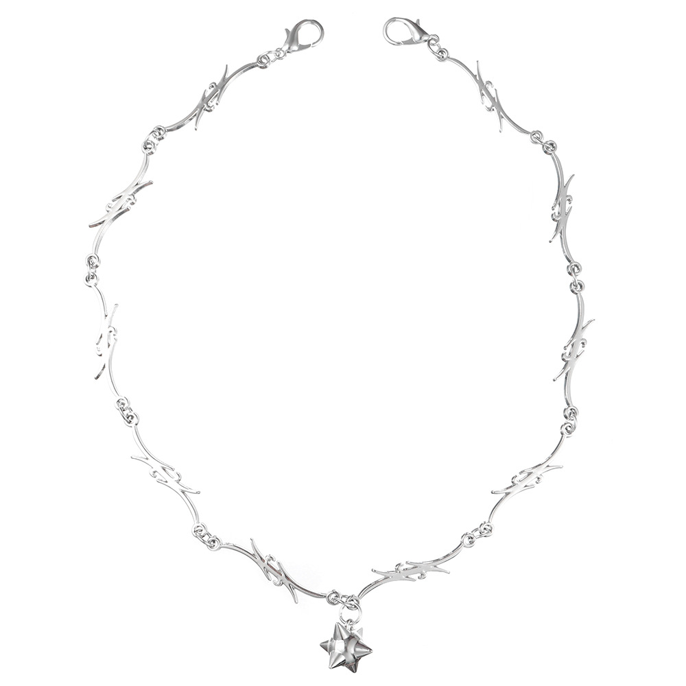 irregular design metal necklace with pendant fashion trend gift anniversary party, Silver
irregular design metal necklace with pendant fashion trend gift anniversary party, Silver