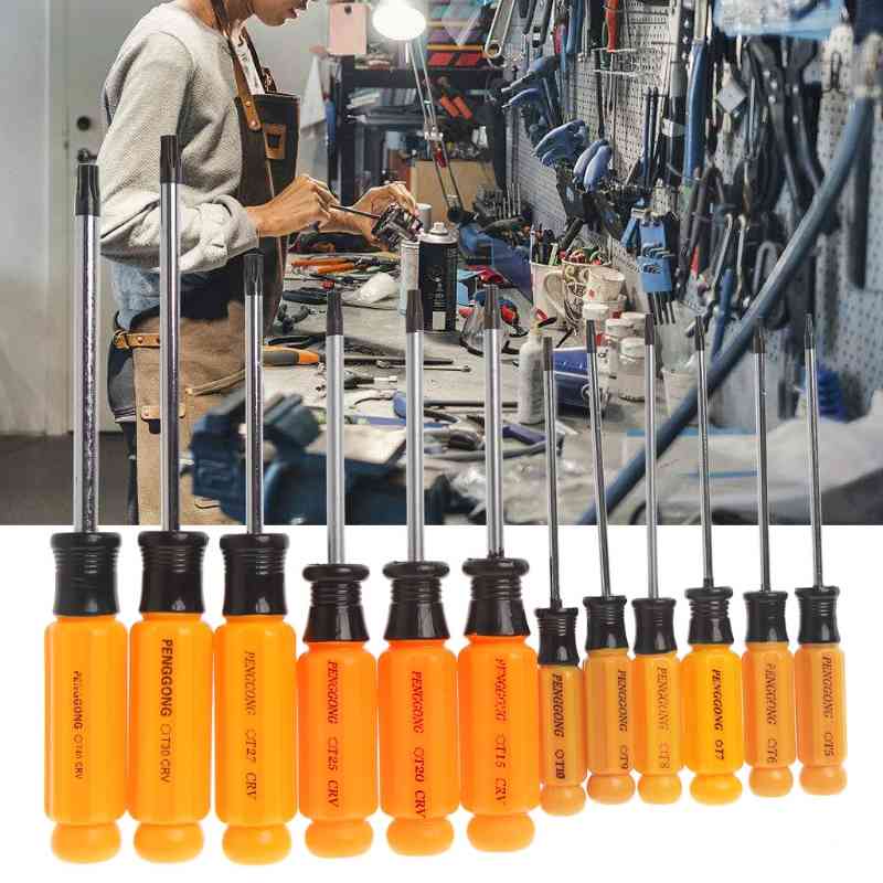 Hexagon Screwdriver Multifunctional Hand Tool Screw Repair Kit Inbus Key Set T5 T6 T7 T8 T9 T10 T15 T20 T25 t27 T30 T40