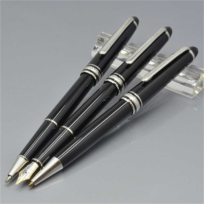 

School Office Supply With Serial Number Msk-163 Classic Black Resin Rollerball Pen Ballpoint Pen Fountain Pens Stationery, As picture shows