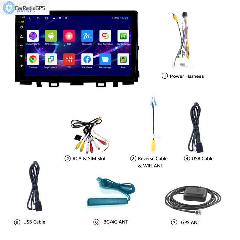 Car DVD Player for KIA RIO 2016-2018 GPS Auto Radio with DSP BT WIFI Mirrorlink 8 Core 10'' Android