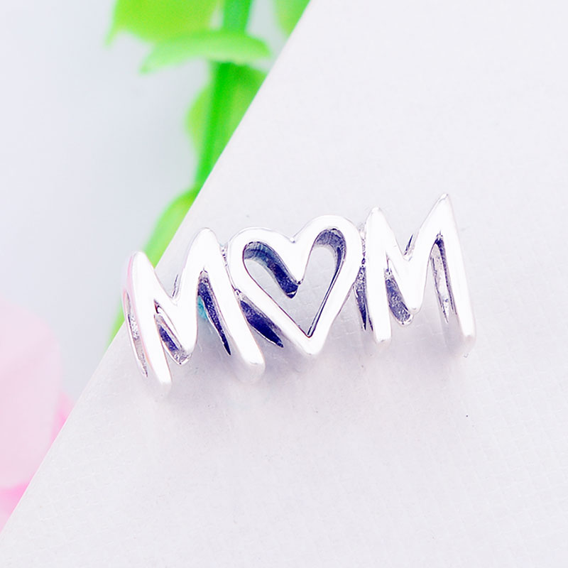 Fit Original Brand Charm Bracelet 925 Sterling Silver Letter Alphabet Script Mom Bead Making Family Kids Berloque