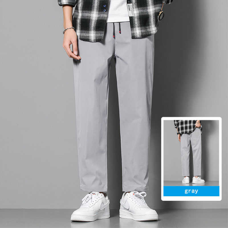 Capri Pants For Men Spring and Summer Casual Trousers Men's Loose fitting wide leg Trousers versatile Straight leg Pants Y0811