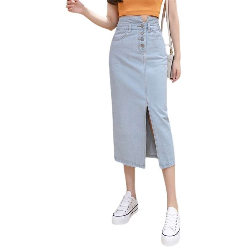 Fashion women's skirts spring and summer A-line high waist thin temperament mid-length split denim skirt 210520, Deep blue
Fashion women's skirts spring and summer A-line high waist thin temperament mid-length split denim skirt 210520, Deep blue
