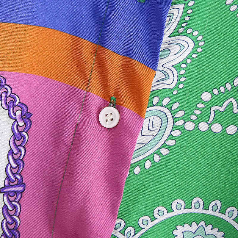 Women Vintage Cloth Patchwork Printing Casual Smock Blouse Ladies Hem Bowknot Kimono Shirts Chic Retro Blusas Tops 210521