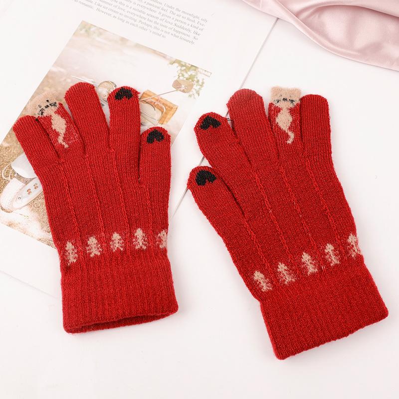 Five Fingers Gloves Winter Women Red Cashmere Knitted Year Gifts Hand Warmer Thicken Lining Full Fingered Mittens Skiing Wrist
Five Fingers Gloves Winter Women Red Cashmere Knitted Year Gifts Hand Warmer Thicken Lining Full Fingered Mittens Skiing Wrist