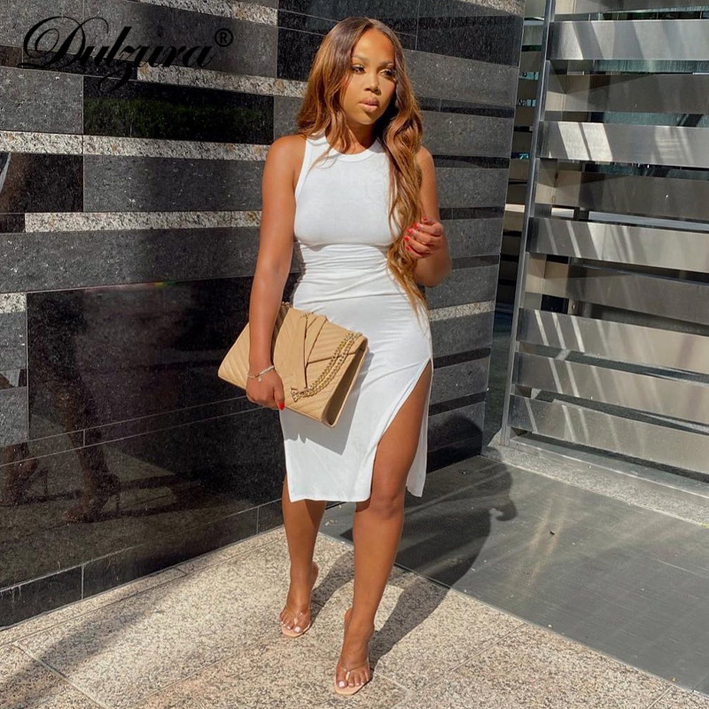 ribbed women pure sleeveless tank mini dress side slit cut up bodycon casual streetwear 2021 summer clothes, Black;gray
ribbed women pure sleeveless tank mini dress side slit cut up bodycon casual streetwear 2021 summer clothes, Black;gray
