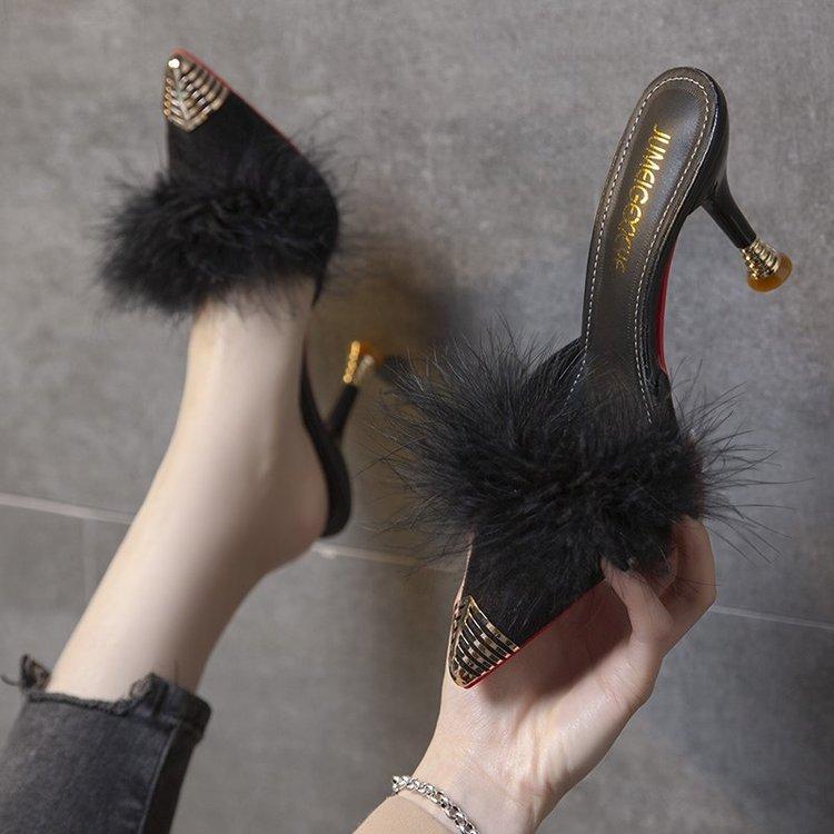 Dress Shoes 2021 Women's Sandals For Women And Ladies Feather Transparent Crystal Fur Thin High Heel Pointed Toe Pumps, Beige 6cm
Dress Shoes 2021 Women's Sandals For Women And Ladies Feather Transparent Crystal Fur Thin High Heel Pointed Toe Pumps, Beige 6cm