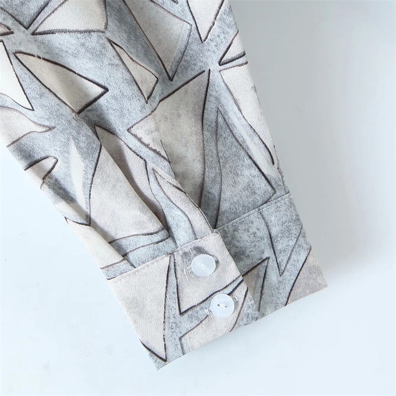 Spring Autumn Fashion Turn-down Collar Printing Single-breasted Long Sleeve Elegant Women's Shirt 210520