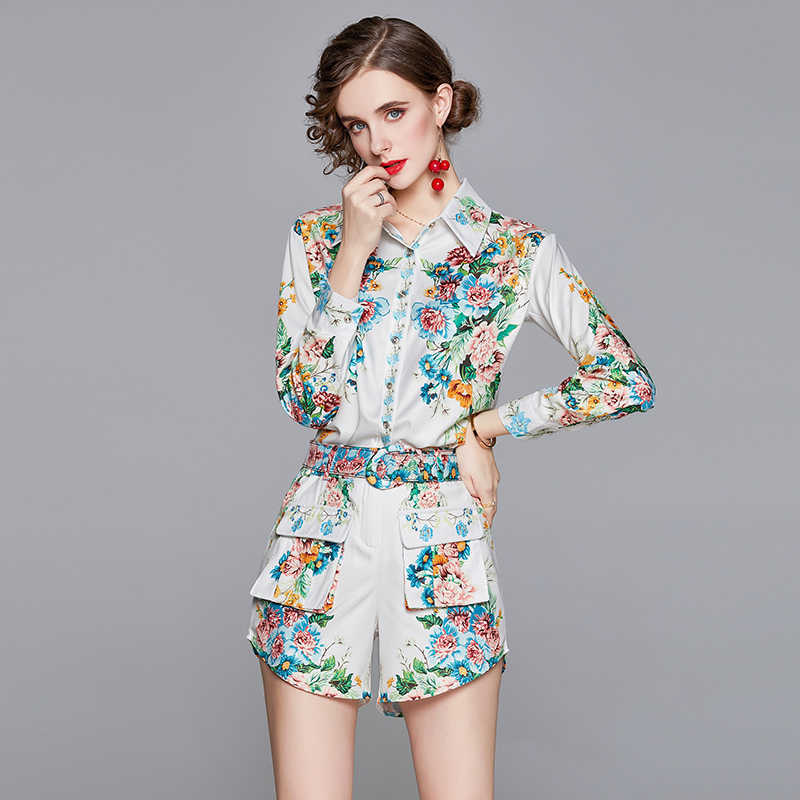 Fashion Women Two-Piece Set Elegant Sexy Slim Print Floral Turn-Down Collar Long Sleeve Shirt Top And Shorts Ladies Suit 210525, Gray
Fashion Women Two-Piece Set Elegant Sexy Slim Print Floral Turn-Down Collar Long Sleeve Shirt Top And Shorts Ladies Suit 210525, Gray