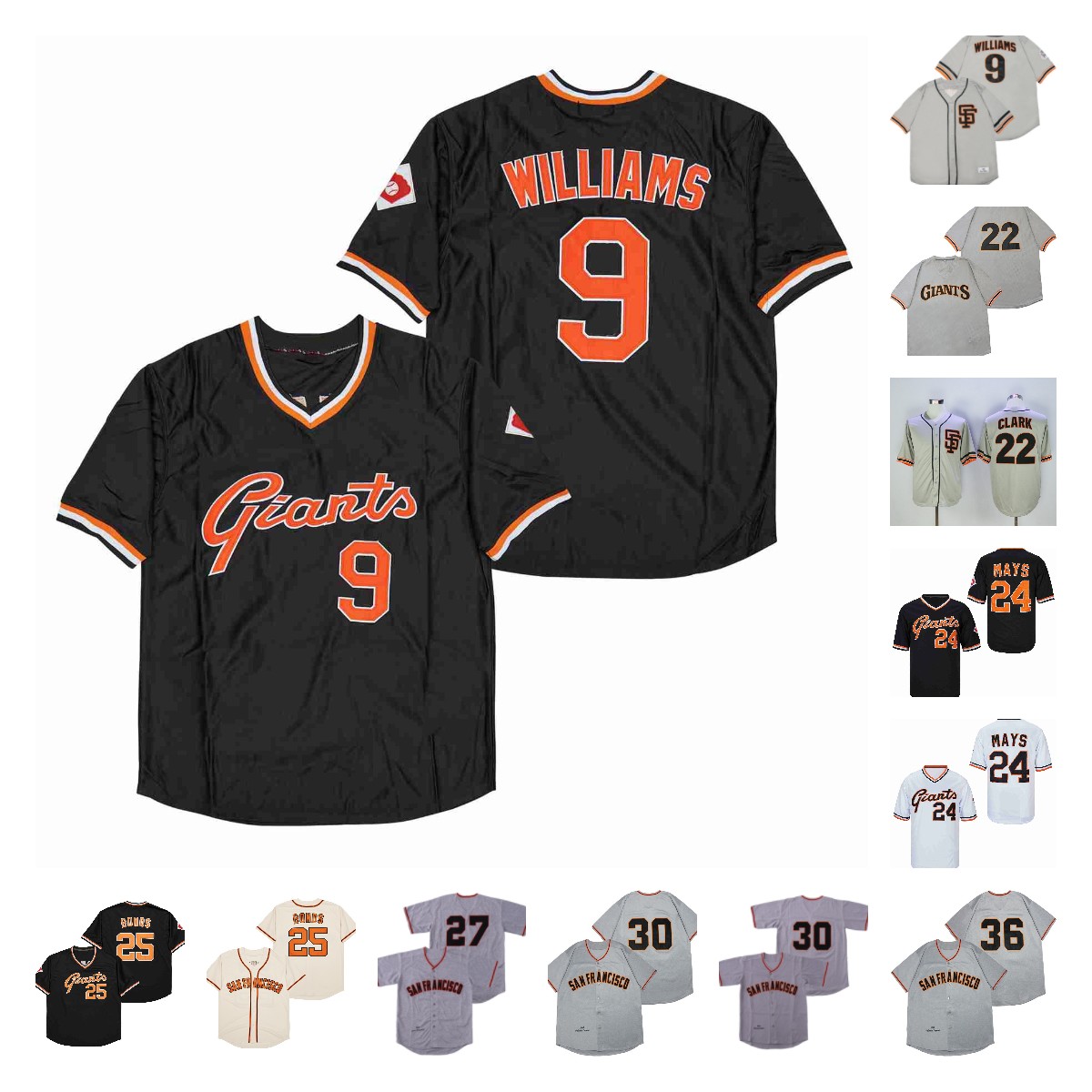 9 Matt Williams Baseball Jerseys 22 Will Clark Vintage 1962 1973 1989 Home Away Grey Black White Cream Button Pullover Stitched Jersey, Blue;black
9 Matt Williams Baseball Jerseys 22 Will Clark Vintage 1962 1973 1989 Home Away Grey Black White Cream Button Pullover Stitched Jersey, Blue;black
