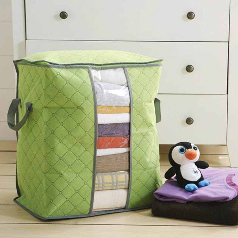 Home Storage Sundries Organizer Thicken Dustproof Eco-friendly Laundry Bag Bamboo Charcoal Foldable Non-woven