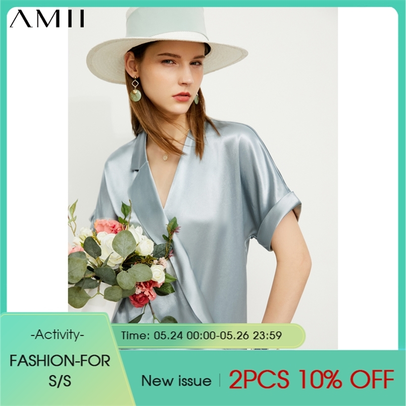 Minimalism Summer Women's Blouse Fashion Luxury Acetate Solid Vneck Loose Shirt Causal Tops 12120148 210527, Navy
Minimalism Summer Women's Blouse Fashion Luxury Acetate Solid Vneck Loose Shirt Causal Tops 12120148 210527, Navy