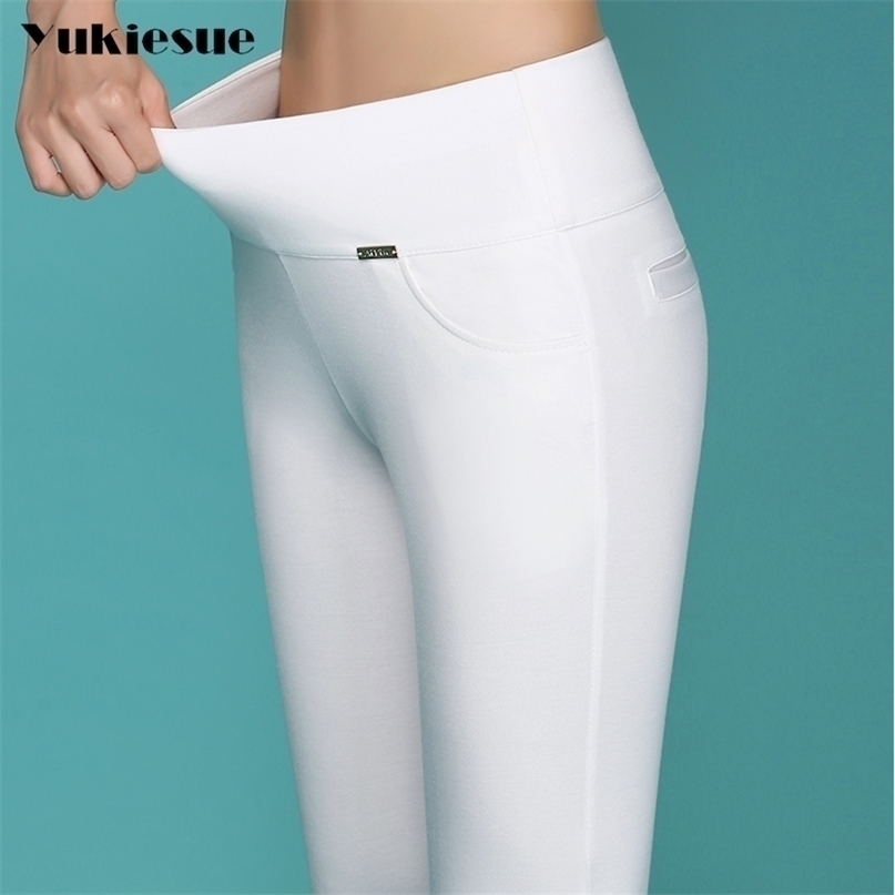 High quality pencil pants women summer style high waist elastic skinny female trousers woman pantalon femme 211115