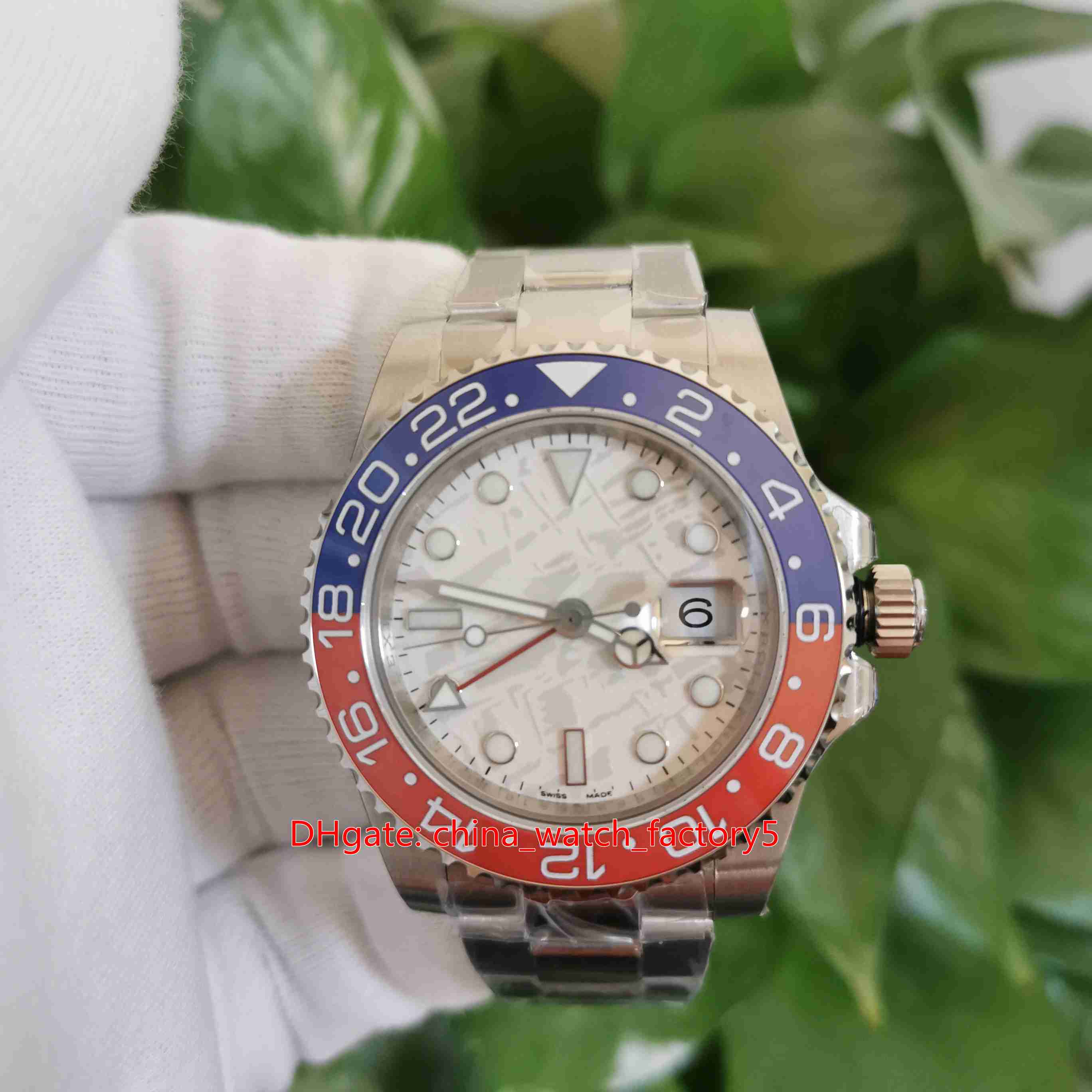 BP Maker Top Quality Watches 40mm GMT Meteorite Dial 129719 126719Blro-0002 Pepsi CAL.2813 2836 3285 Movement Mechanical Automatic Mens Watch Men's Wristwatches, No box papers
BP Maker Top Quality Watches 40mm GMT Meteorite Dial 129719 126719Blro-0002 Pepsi CAL.2813 2836 3285 Movement Mechanical Automatic Mens Watch Men's Wristwatches, No box papers