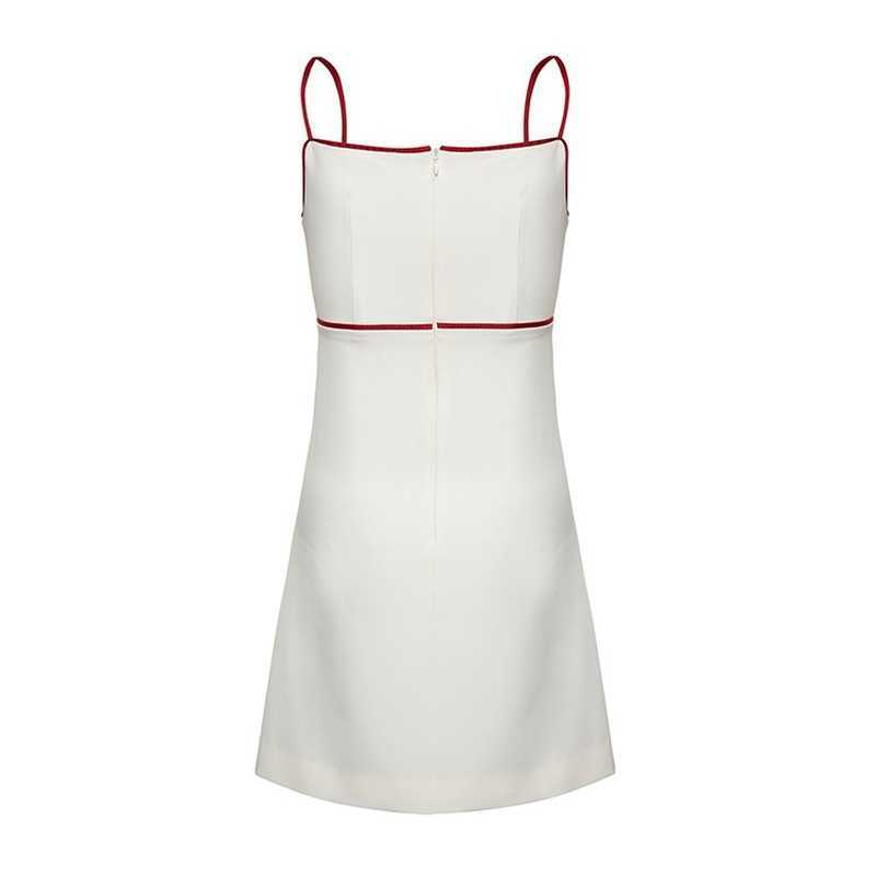 Summer Chic Botton Camisole Dresses for Women Fashion Sweet Fresh Bandage Elegant Office Lady Vestidos 210525